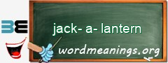 WordMeaning blackboard for jack-a-lantern